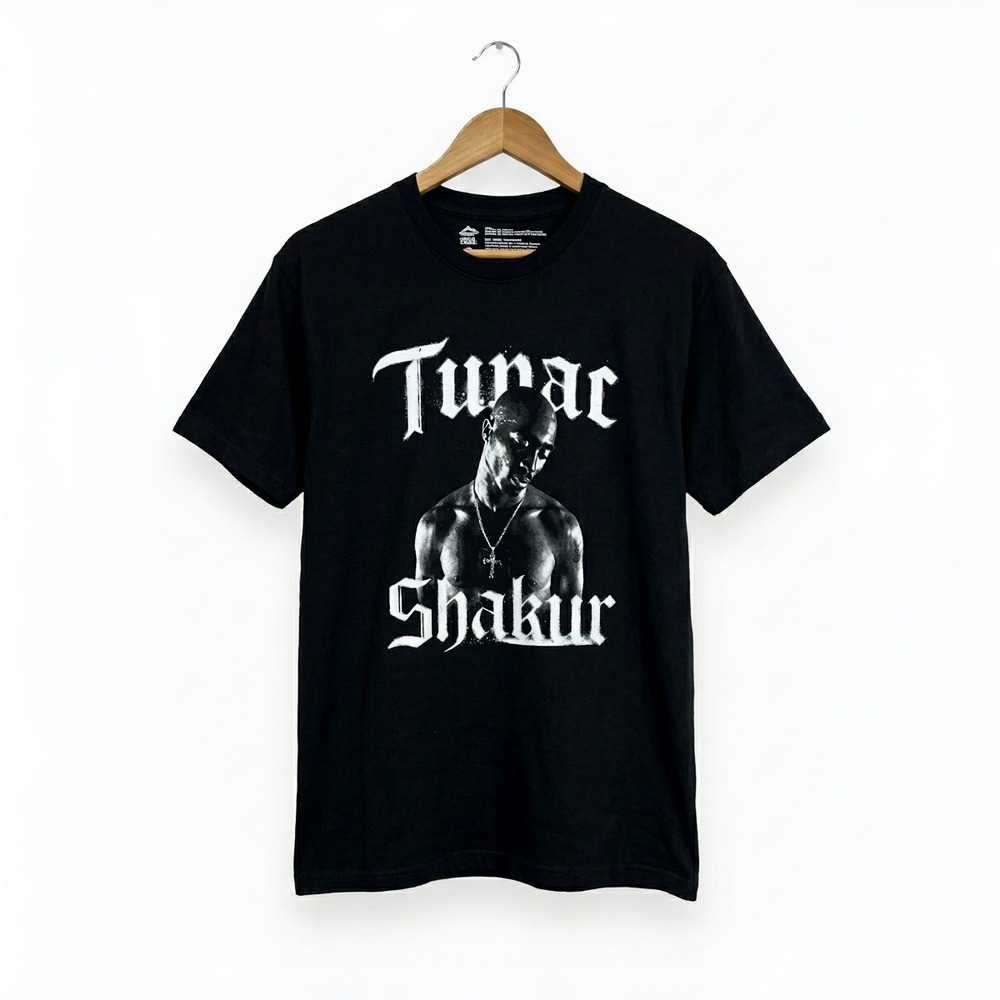Cross Colours Tupac Shakur Graphic T-Shirt Mens Medium Black Rap Tee NWT